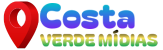 Costa Verde Mídias logo azul e verde